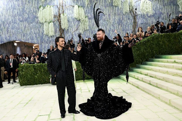 NEW YORK, NEW YORK - MAY 04: (L-R) Christian Cowan and Sam Smith attend the 2026 Met Gala celebrating "Costume Art" at the Metropolitan Museum of Art on May 04, 2026 in New York City. (Photo by Jamie McCarthy/Getty Images)