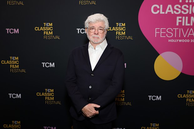 HOLLYWOOD, CALIFORNIA - APRIL 24: George Lucas attends the 2025 TCM Classic Film Festival Opening Night Screening of "Star Wars: The Empire Strikes Back" at TCL Chinese Theatre on April 24, 2025 in Hollywood, California.  (Photo by Emma McIntyre/Getty Images for TCM)