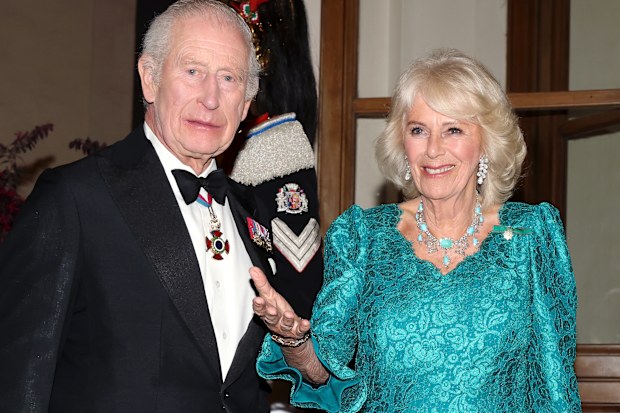 ROME, ITALY - APRIL 09: King Charles III and Queen Camilla during day three of King Charles III and Queen Camilla's State visit to The Republic of Italy on April 09, 2025 in Rome, Italy. Their Majesties will attend a State Banquet at the Palazzo Quirinale, hosted by The President. (Photo by Chris Jackson/Getty Images)