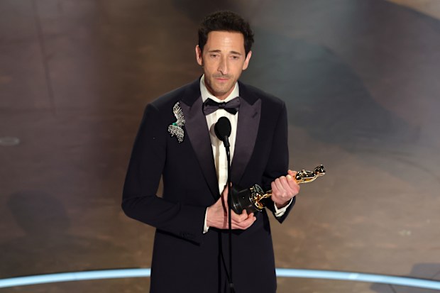 Adrien Brody accepts the Best Actor In A Leading Role award for "The Brutalist" onstage during the 97th Annual Oscars at Dolby Theatre on March 02, 2025 in Hollywood, California. 