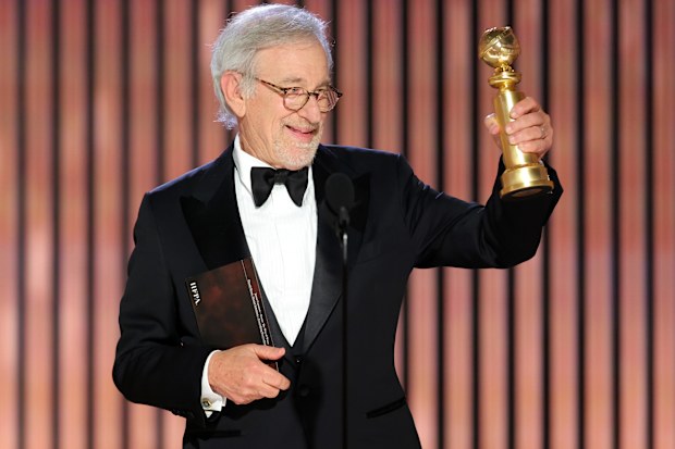 Steven Spielberg accepts the Best Director award for "The Fabelmans" onstage at the 80th Annual Golden Globe Awards 