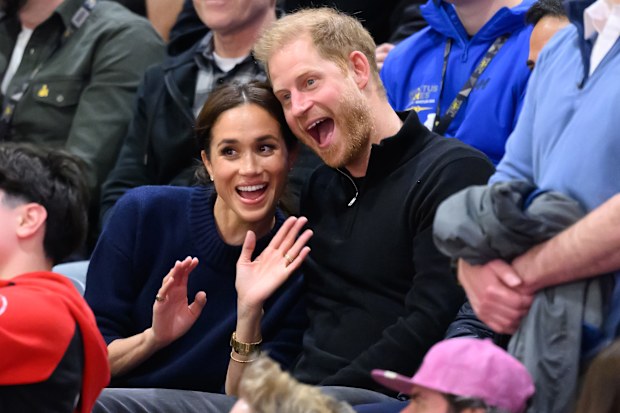 Prince Harry, Duke of Sussex and Meghan, Duchess of Sussex attend the Wheelchair Curling during the 2025 Invictus Games at The Hillcrest Recreation Centre on February 09, 2025 in Vancouver, British Columbia, Canada.