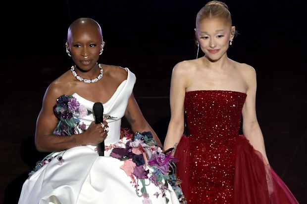 Cynthia Erivo and Ariana Grande perform onstage during the 97th Annual Oscars at Dolby Theatre on March 02, 2025 in Hollywood, California.  