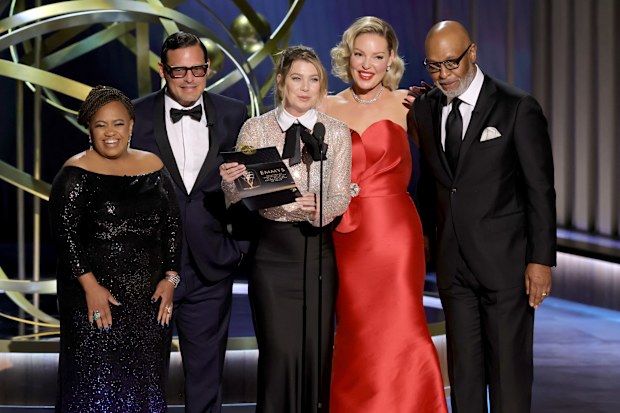 Chandra Wilson, Justin Chambers, Ellen Pompeo, Katherine Heigl and James Pickens