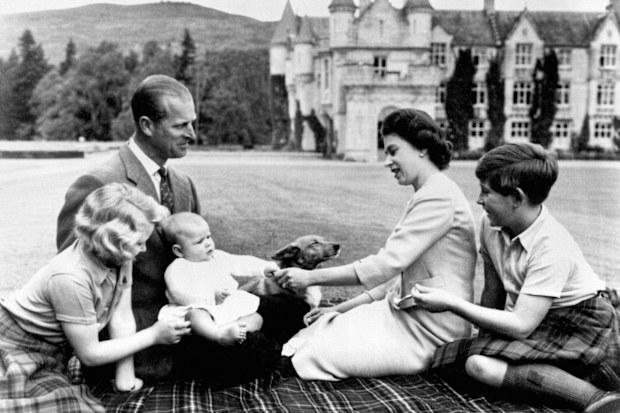 The royal family play with a baby Prince Andrew