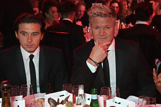 Brooklyn Beckham and Gordon Ramsay attend the the GQ Men Of The Year Awards 2019 in association with HUGO BOSS at the Tate Modern on September 3, 2019 in London