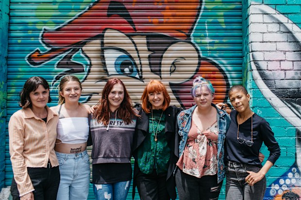 Susan with foster children