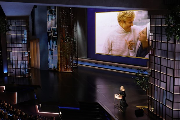 Barbra Streisand delivers a tribute to Robert Redford at the Oscars on March 15, 2026.