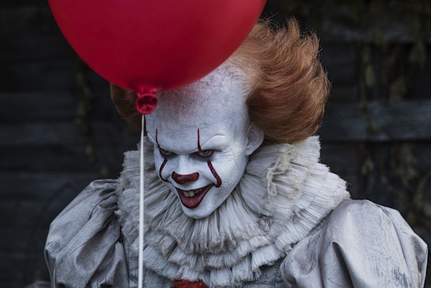 Bill Skarsgard as Pennywise the clown in a scene from It