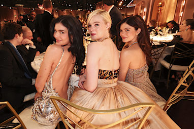 Kylie Jenner, Elle Fanning and Monica Barbaro 