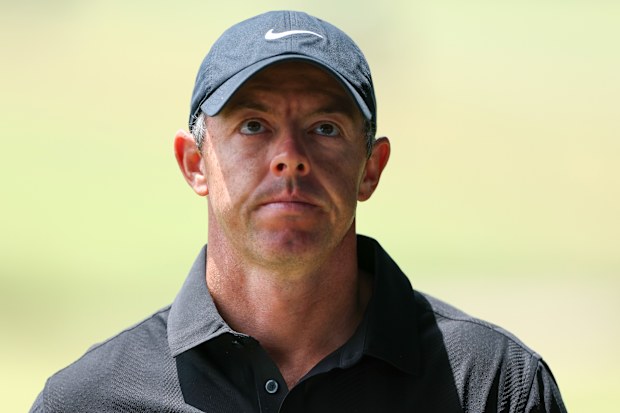 MELBOURNE, AUSTRALIA - DECEMBER 05: Rory McIlroy of Northern Ireland walks on the third hole on day two of the Crown Australian Open 2025 at The Royal Melbourne Golf Club on December 05, 2025 in Melbourne, Australia. (Photo by Josh Chadwick/Getty Images)