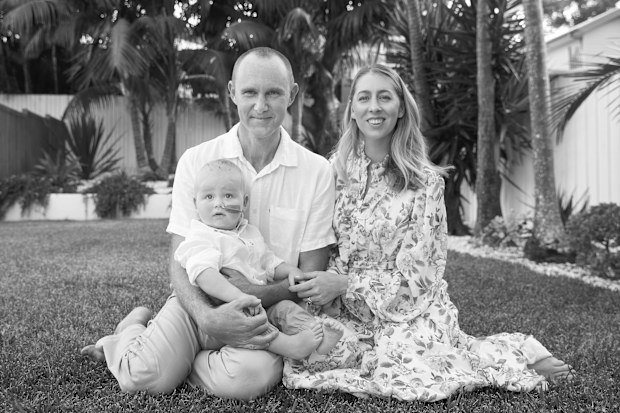 Cheyne and Laura with their brave son Noah.