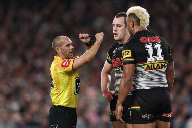 Viliame Kikau is placed on report by referee Ashley Klein.