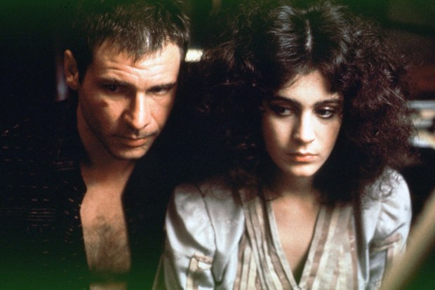 Sean Young as Rachel and Harrison Ford as Rick Deckard in 'Blade Runner' (1982).