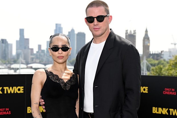 LONDON, ENGLAND - AUGUST 18: (L-R) Zoe Kravitz and Channing Tatum attend the photocall of "Blink Twice" at IET London on August 18, 2024 in London, England. (Photo by Jeff Spicer/Getty Images for Warner Bros. Pictures)