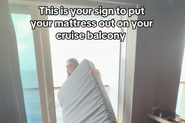 Come cruisers say they put mattresses on the balcony on TikTok, which is not allowed.