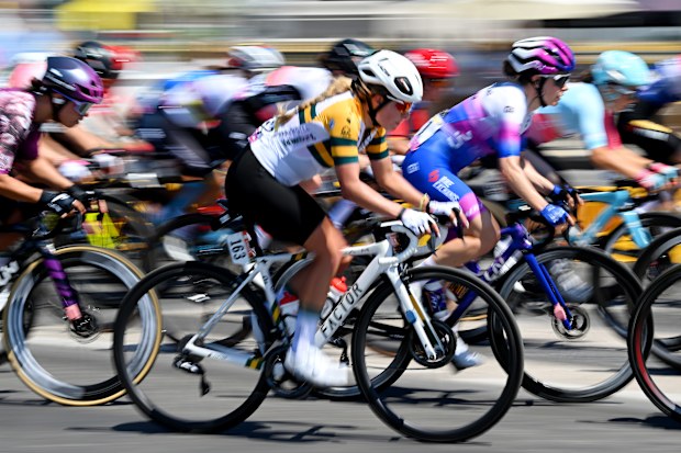 Nicole Frain of Australia and Team Parkhotel Valkenburg competes during the 1st Tour de France Femmes 2022, Stage 1 a 81,7km stage from Paris - Tour Eiffel to Paris - Champs-Élysées / #TDFF / #UCIWWT /  on July 24, 2022 in Paris, France. (Photo by Dario Belingheri/Getty Images)