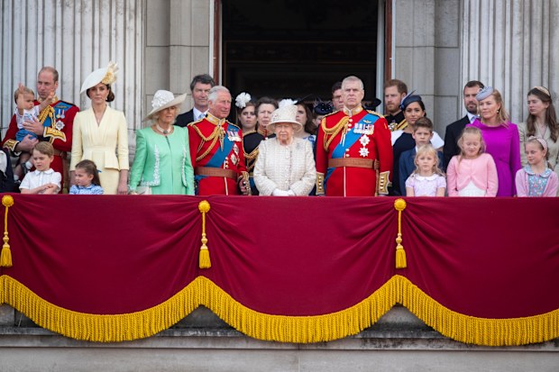 Queen Elizabeth II is joined by members of the royal family on the balcony of Buckingham Place to acknowledge the crowd after the Trooping the Colour ceremony, as she celebrates her official birthday 