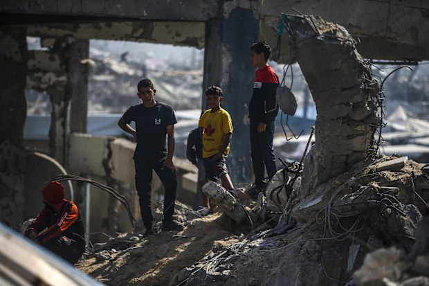 GAZA CITY, GAZA - MAY 10: A view of the destruction after Israeli army targeted the United Nations Relief and Works Agency for Palestine Refugees in the Near East (UNWRA) building in Jabalia Camp in Gaza Strip on May 10, 2025. (Photo by Mahmoud ssa/Anadolu via Getty Images)