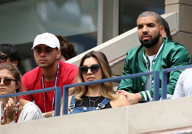 Rapper Drake attends the Women's Singles Semifinals match between Roberta Vinci of Italy and Serena Williams of the United States on Day Twelve of the 2015 US Open at the USTA Billie Jean King National Tennis Center on September 11, 2015 in the Flushing neighborhood of the Queens borough of New York City. (Photo by Matthew Stockman/Getty Images)