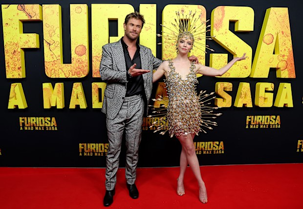 Chris Hemsworth and Anya Taylor-Joy attend the Australian premiere of "Furiosa: A Mad Max Saga" at the State Theatre on May 02, 2024 in Sydney