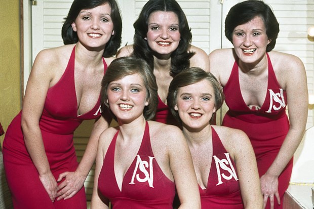 Portrait of the Irish girl group The Nolans, London, England, 1981. 