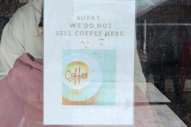 It looks like any other cafe, and is helpfully titled Manna Coffee Shop.Except that's perhaps the one thing it doesn't sell.