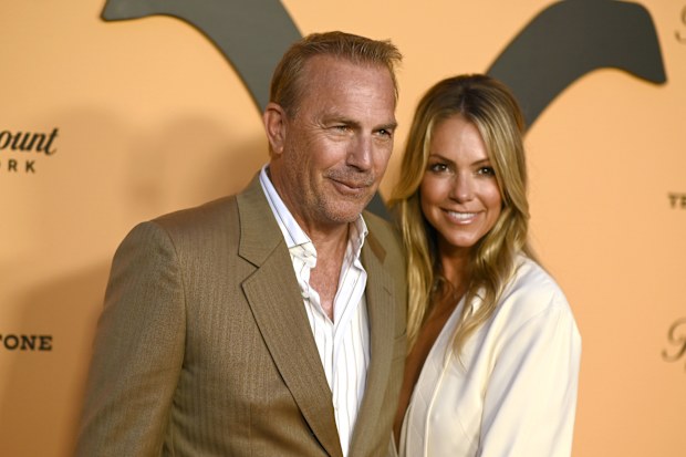 LOS ANGELES, CALIFORNIA - MAY 30: Kevin Costner (L) and Christine Baumgartner attend Paramount Network's "Yellowstone" Season 2 Premiere Party at Lombardi House on May 30, 2019 in Los Angeles, California. (Photo by Frazer Harrison/Getty Images for Paramount Network)