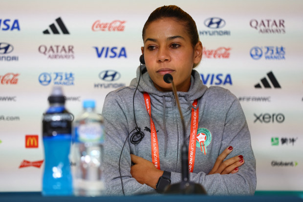 Soccer Football - FIFA Womens World Cup Australia and New Zealand 2023 - Morocco Press Conference - Melbourne Rectangular Stadium, Melbourne, Australia - July 23, 2023 Morocco's Ghizlane Chebbak during the press conference REUTERS/Hannah Mckay