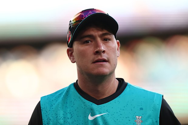 Matt Renshaw of the Heat looks on during the BBL match between Melbourne Stars and Brisbane Heat.
