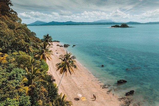 Aerial view of the beach