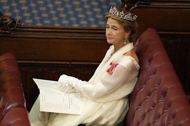 Princess Antonia, Duchess of Wellington waits for the start of the State Opening of Parliament, at the Palace of Westminster in London, Tuesday, Nov. 7, 2023. King Charles III will sit on a gilded throne and read out the King's Speech, a list of planned laws drawn up by the Conservative government and aimed at winning over voters ahead of an election next year. 