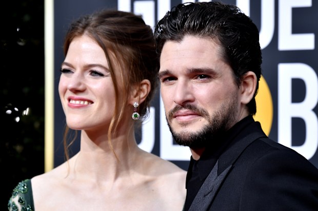 Actors Kit Harrington and Rose Leslie