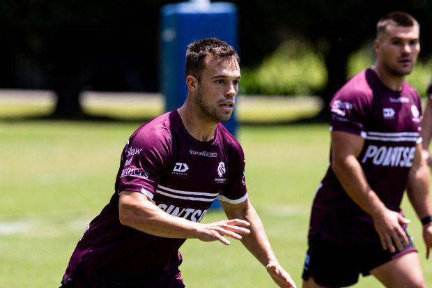 New Manly recruit Luke Brooks at Sea Eagles training at Sydney Academy of Sport and Recreation.