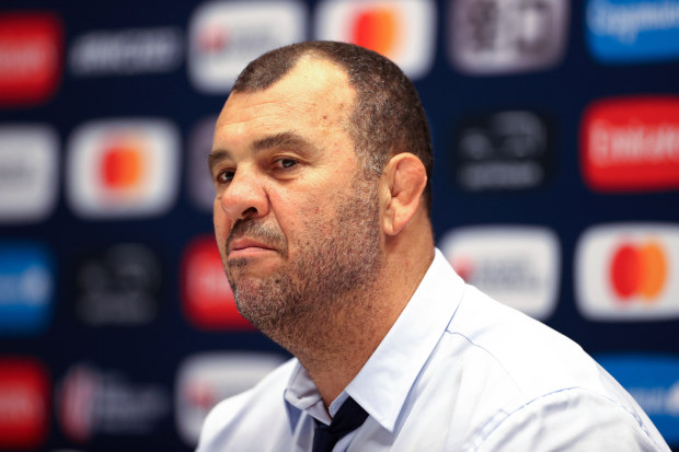 Michael Cheika of Argentina speaks to the media at Stade Velodrome.