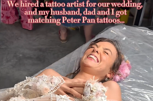 Chloe Hayden tattoo wedding day