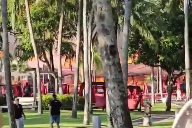 Guests were evacuated as flames took hold of the restaurant.