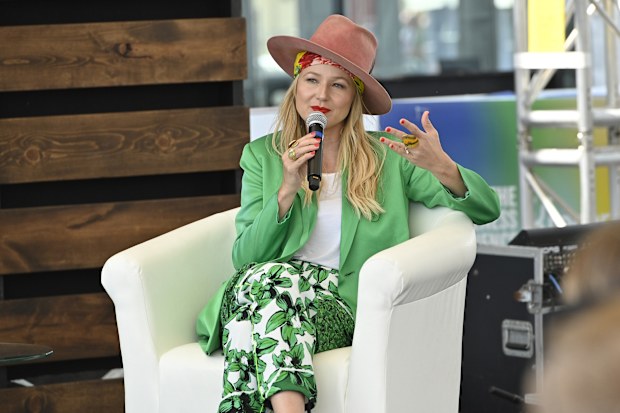 Jewel speak during Mental Health in the Workplace on the Inspire Lounge stage during the second day of The Wellness Experience by Kroger at The Banks on August 21, 2021 in Cincinnati, Ohio.