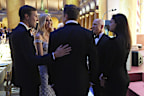 Elon Musk talks with Jared Kushner, Ivanka Trump, Jeff Bezos, and Shivon Zillis, right, before President-elect Donald Trump speaks at a dinner at the Building Museum, Sunday, Jan. 19, 2025, in Washington. (AP Photo/Evan Vucci)