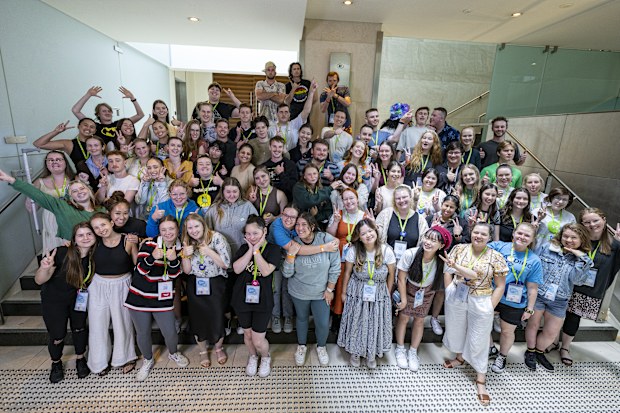 Belle Borgia with fellow teens taking part in Canteen's leadership program.