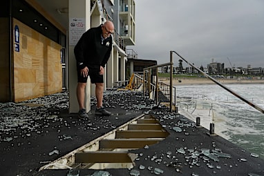 Hazardous Surf NSW: Bondi Icebergs damaged as swells batter Sydney ...