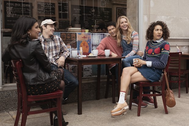 Amanda Fletcher (Chrissie Fit), Kyle Campbell (Kyle Allen), Solomon Chau (Harry Shum Jr), Jenn Carter (Jessica Rothe) and Megan Denhoff (Marielle Scott) in All My Life, directed by Marc Meyers.