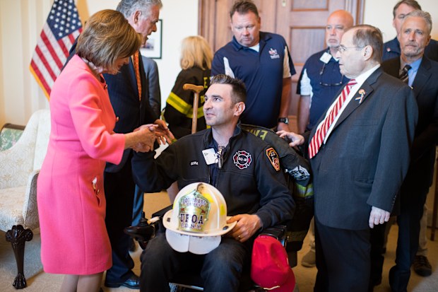 UNITED STATES - JUNE 11: Speaker Nancy Pelosi, D-Calif., and House Judiciary Committee Chairman Jerrold Nadler, D-N.Y., right, are seen during a meeting in the Capitol about funding for the September 11th Victim Compensation Fund.