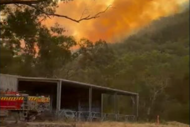 The Walwa fire continues to burn through Mt Lawson State Park.