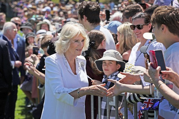 King Charles III and Queen Camilla meet members of the public during a visit to the For our Country - Aboriginal and Torres Strait Islander memorial on October 21, 2024 in Canberra, Australia. The King's visit to Australia will be his first as Monarch, and CHOGM in Samoa will be his first as Head of the Commonwealth. 