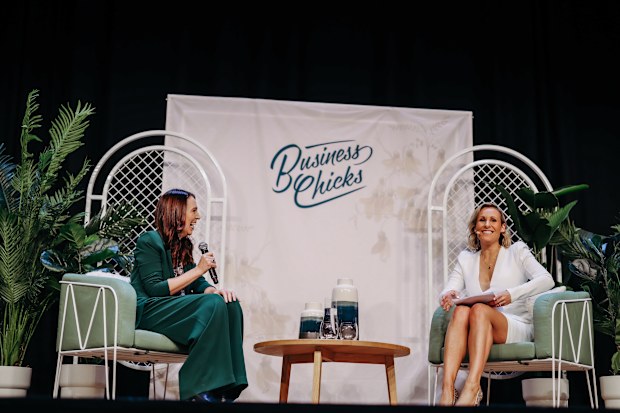 Jacinda Ardern and Emma Isaccs