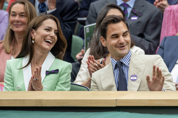 Roger Federer and Princess Kate watch the action at Wimbledon.