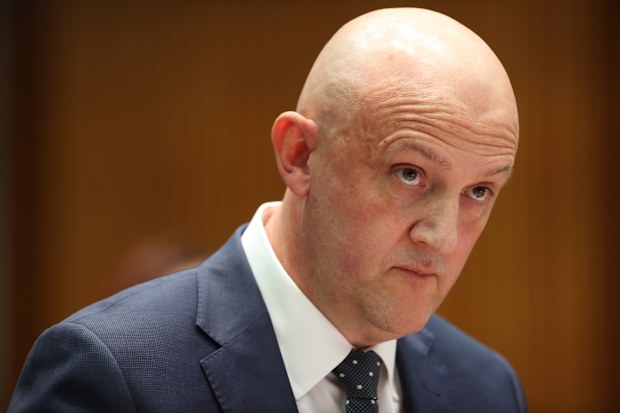 ASIO Director-General of Security Mike Burgess during a Senate estimates hearing at Parliament House in March.