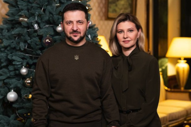 Ukraine leader Volodymyr Zelenskyy and Ukraine's first lady Olena Zelenska. 