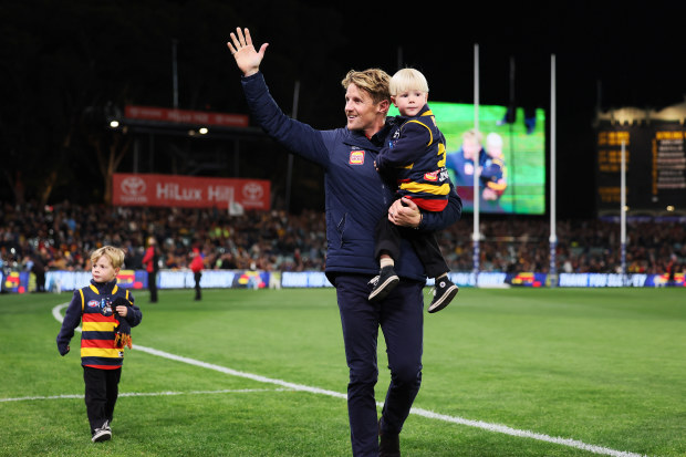 Rory Sloane celebrated with his Wife Belinda, sons Sonny, Bodhi and daughter Summer Maree.